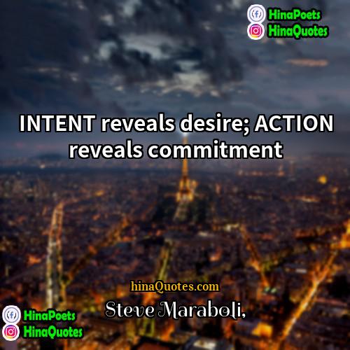 Steve Maraboli Quotes | INTENT reveals desire; ACTION reveals commitment.
 
